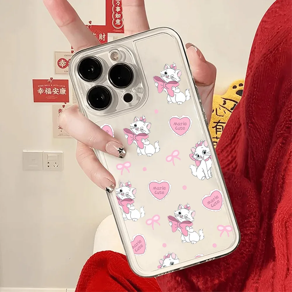 Фото Милый чехол для телефона M-Marie C-Cat с рисунком FUNDA для iPhone 12, 11, 13, 14, 15, 16, 17 MINI Max Pro Plus, противоударная мягкая прозрачная задняя крышка №5