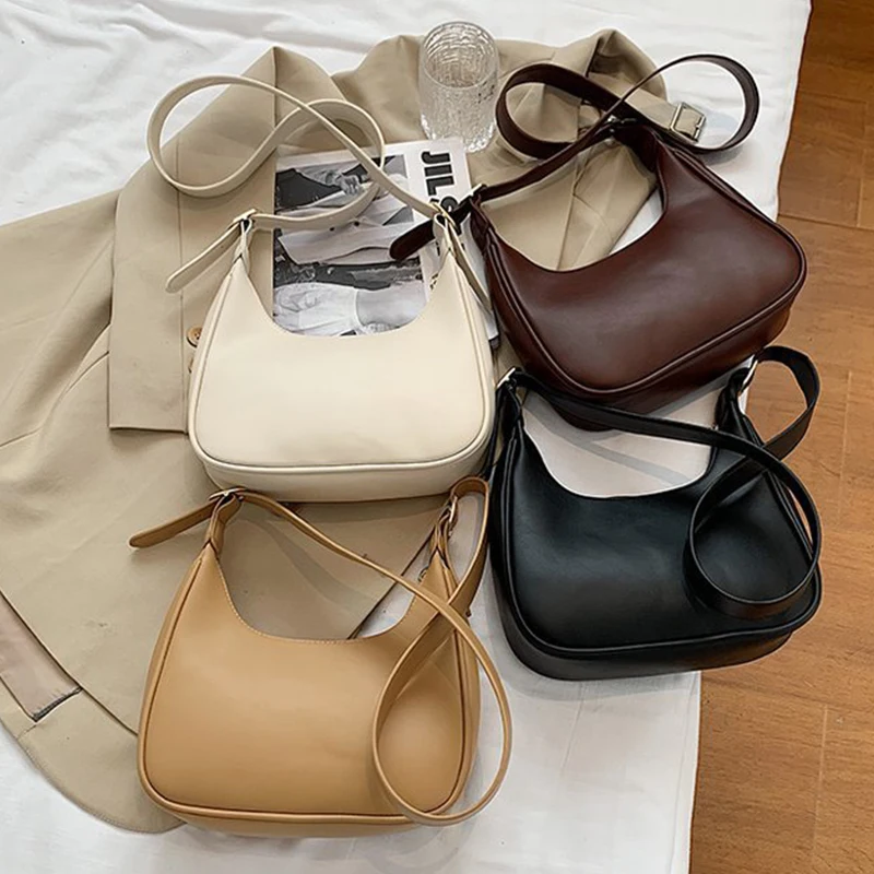 Fashion Shoulder Bags for Women 2023 Casual Crossbody Bags for Women PU Leather Solid Color Simple Handbags Women'S Bag bolsa