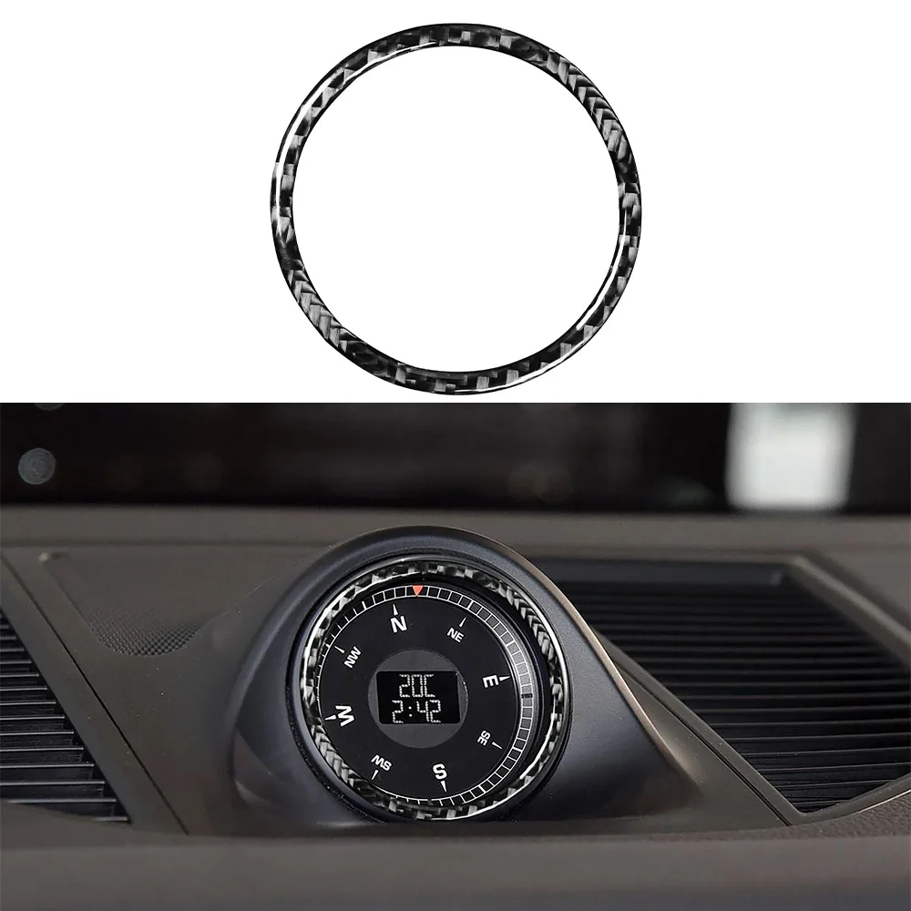 

Center Console Stopwatch Bezel Decorate Cover Trim Decal for Porsche Macan Cayenne 2014-2021 Car Accessories Soft Carbon Fiber