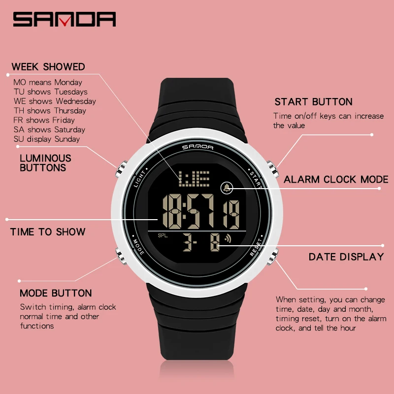 SANDA 2023 New Casual Women's Watches Waterproof Fashion Quartz Watch Women Wristwatches for Female Clock Relogio Feminino 6097