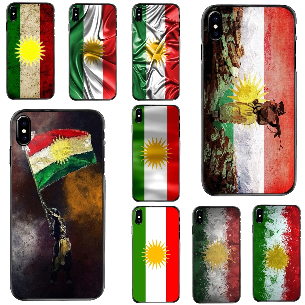 

For Apple iPhone 11 12 13 14 Pro MAX Mini 5 5S SE 6 6S 7 8 Plus 10 X XR XS Hard Case Cover Kurd Kurdish kurdistan flag Banner