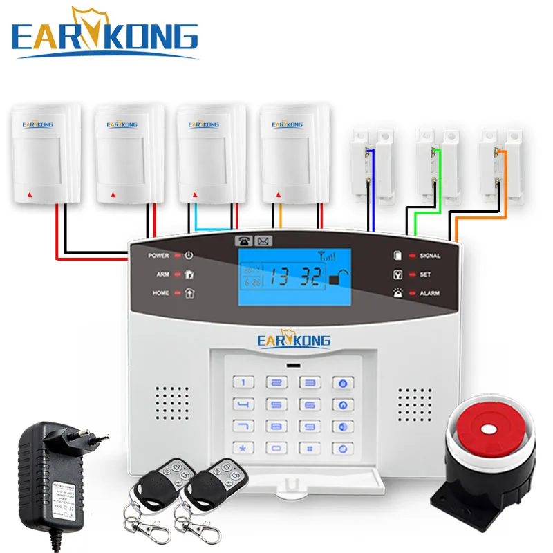 M2B APP Keyboard Screen Intercom Wired & Wireless Home Burglar Security Alarm 433MHz Wireless GSM Alarm System