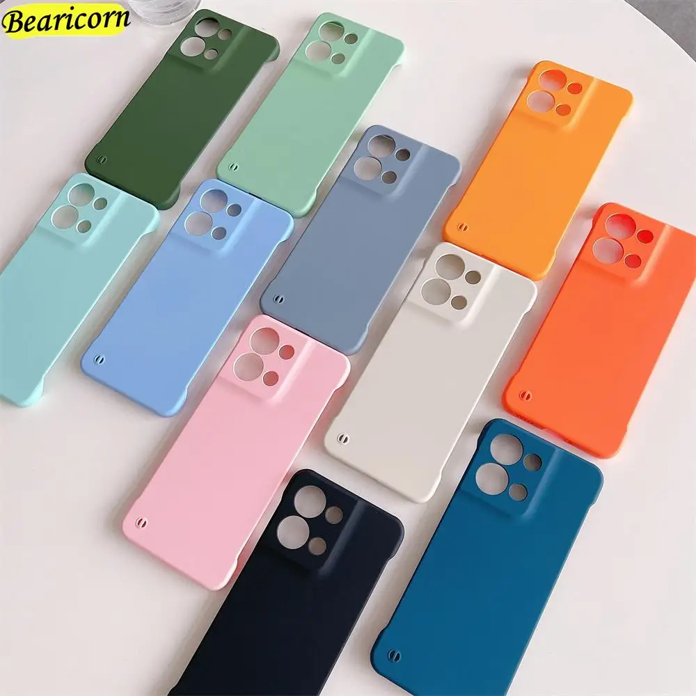 

Slim Matte Frameless Hard PC Phone Case For Realme C1 GT Neo2 3 Q3S X X2 X50 XT GT2 Pro Solid Color Lens Camera Protection Cover