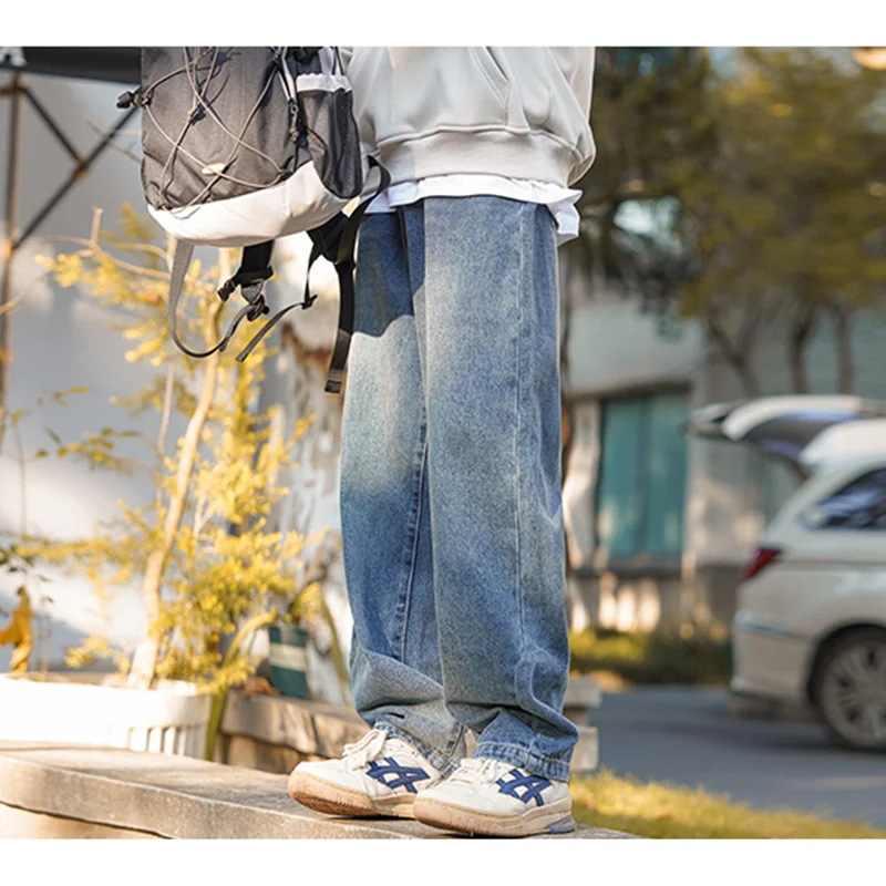 Men Clothing 2022 New Straight Loose Cylinder Jeans Vintage Comfortable Blue Temperament Harun Trousers Female Autumn and Winter