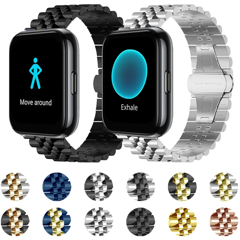 

Metal Stainless steel Strap For Realme Watch S Pro Band For Realme Watch 2 Pro Watchbands Replacement Wrist Bracelet Accessories