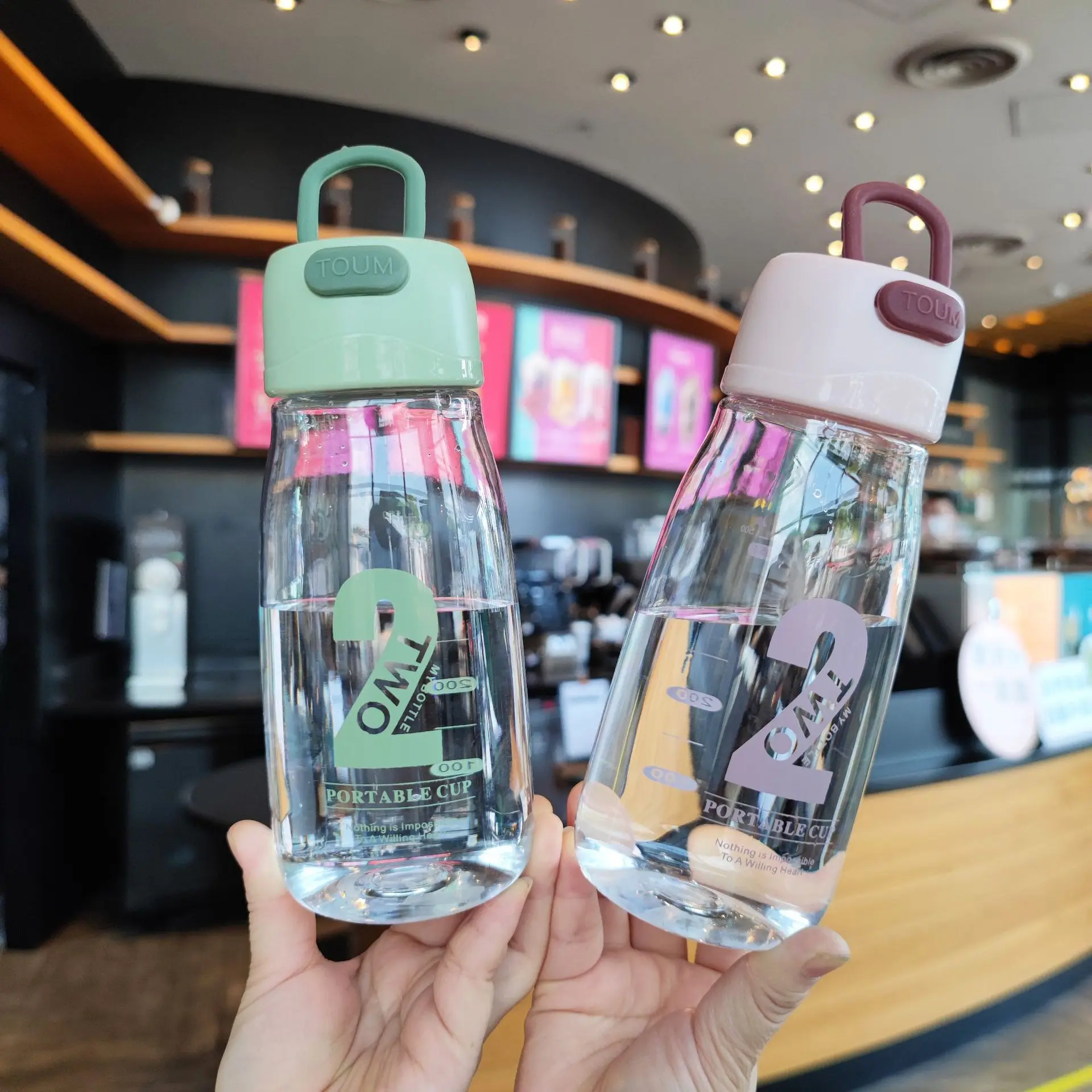 

500Ml Space Cup Simple Modern Tea Leaking Cup Cold Water Handle Plastic Cup Direct Drink Portable Outdoor