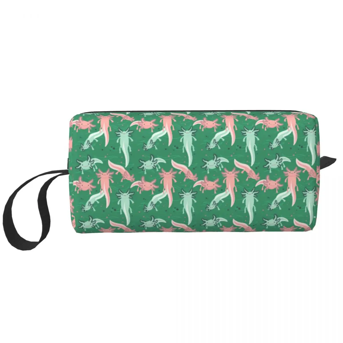 

Holly Galvan Axolotl Pattern Toiletry Bag Salamander Animal Makeup Cosmetic Organizer Beauty Storage Bags Dopp Kit Case Box