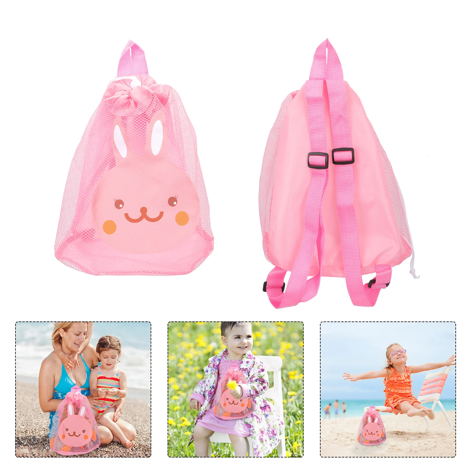 

Beach Bag Cartoon Mesh Bag Kids Mesh Beach Toy Storage Bag Beach Essentials