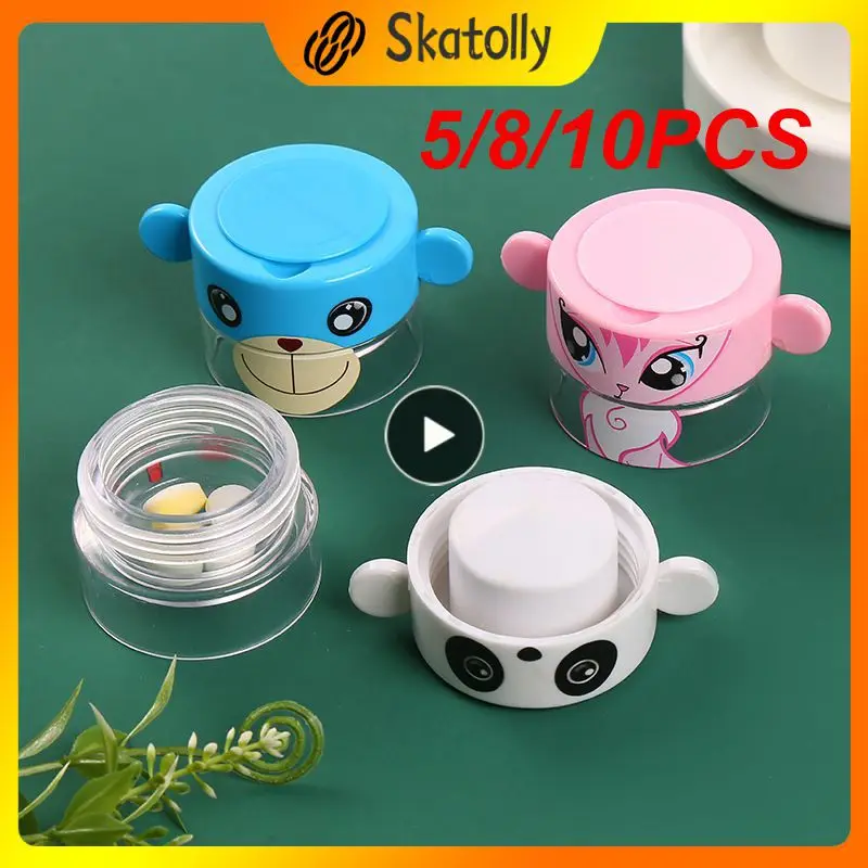 

5/8/10PCS Cartoon Plastic Drug Powder Crusher Medicine Splitter pill Crusher Cute Medicine Cutter Tablet Grinder Portable