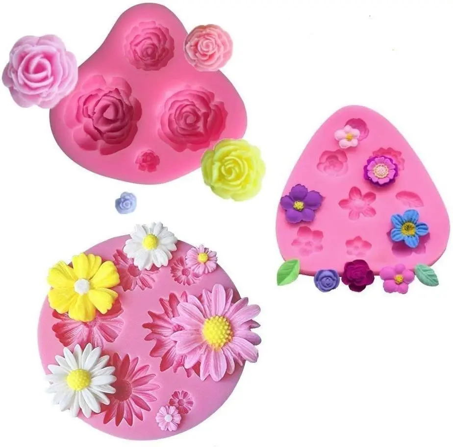 

2022 New Silicone Flower Mold Set for Cake Sugar Paste Baking Pastry Fondant Moulds Cake Decorating Tools