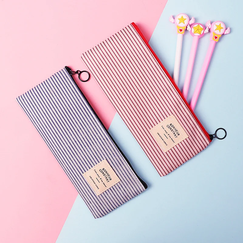 

Yilan Korea creative Oxford cloth pen bag simple plain style pen box primary and secondary school students' storage bag learning