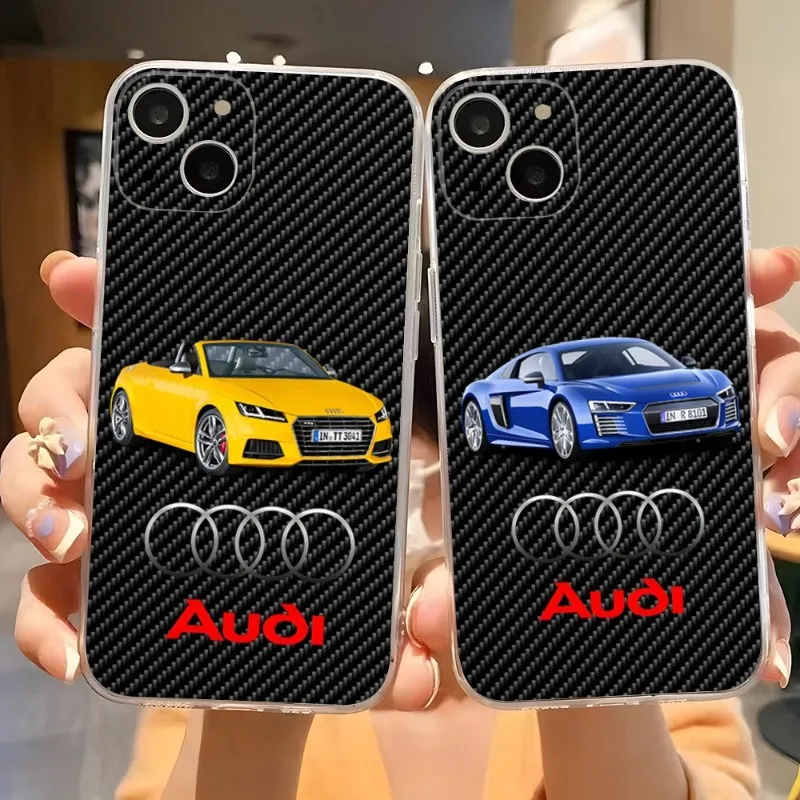 

Роскошный чехол для телефона Audi в спортивном автомобиле, прозрачный чехол для Iphone 14 Pro Max 11 12 Mini 13 6 6s 7 8 Plus X XR XS SE2020