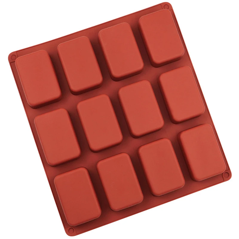 12 Cavities Non-stick Mini Brownie Pan Bread Silicone Loaf Baking |