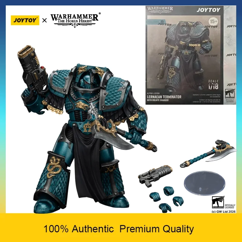 Фото Предзаказ JOYTOY Warhammer The Horus Heresy Alpha Legion Lernaean Terminator with Flamer Storm Blaster 1/18 Action Figure №1