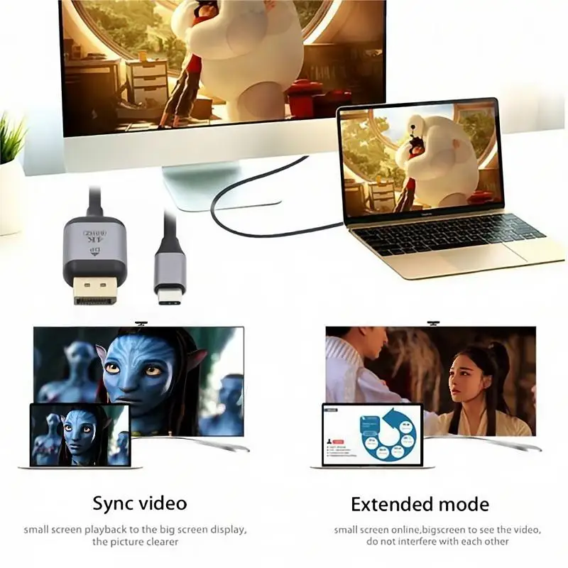 Кабель USB-C — DisplayPort 1 8 м/5 9 футов USB 3.1 Type C источник 4K при 60 Гц HDTV-дисплей папа-папа