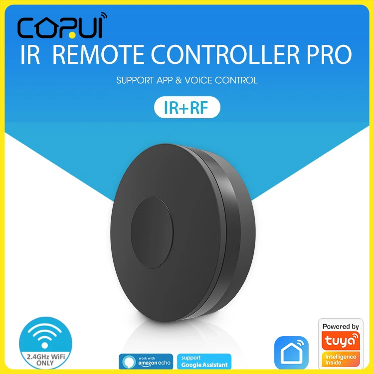 

1-10pc CoRui Tuya Wifi IR RF Remote Control Smart Universal Infrared Smart Home Control For TV DVD AUD AC Wireless Alexa Google