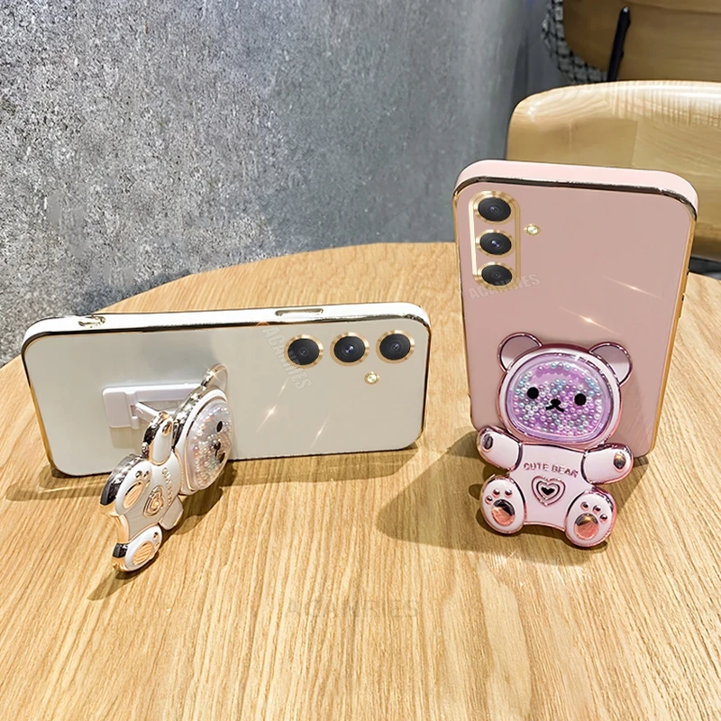 A 16 15 55 54 чехол с держателем медведя для Samsung Galaxy A16 A15 A55 A54 A34 A35 5g Силиконовый
