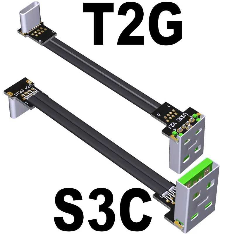 USB Type-C Угловой кабель для зарядки и передачи данных с экранированием поддержки