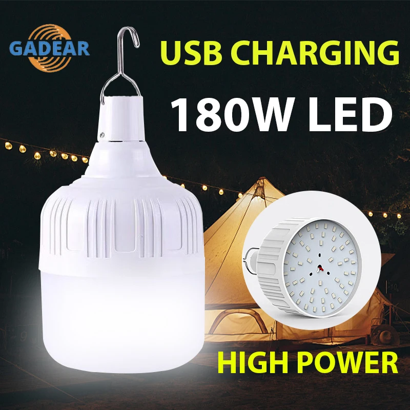 

Внешняя аккумуляторная портативная лампа для палатки, 180 Вт