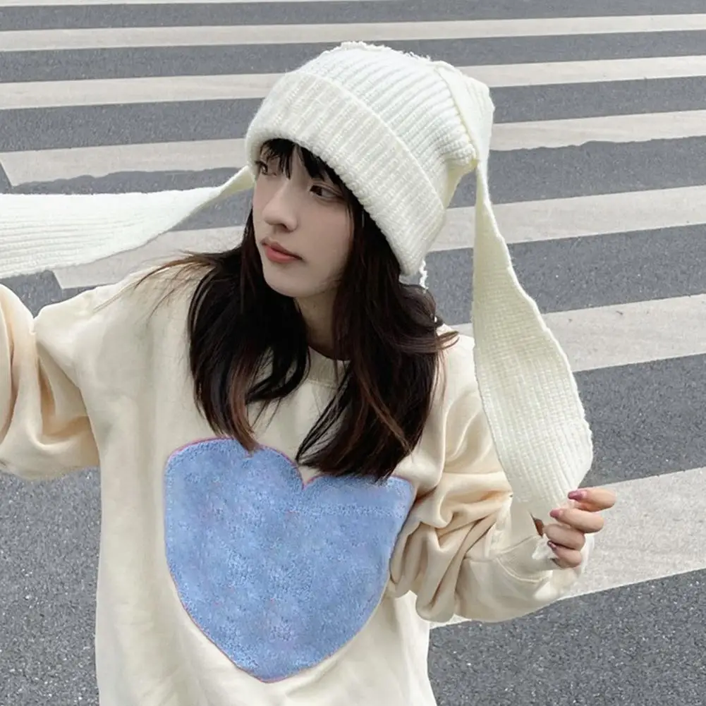 

Beanie Long Ear Hat Crochet Knitted Hat Cute Bunny Hat Rabbit Ears Hats For Women Winter Warm Hats Warm Caps