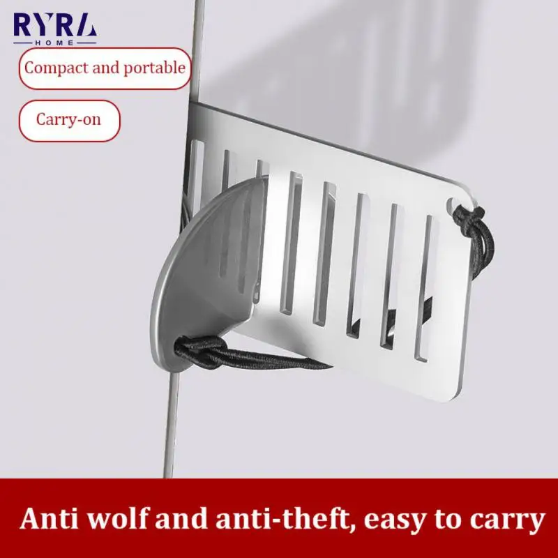 

Portable Door Blocker Security Locks Stainless Steel Punch-free Anti-theft Door Stopper For Travel Hotel Motel Dormitory New