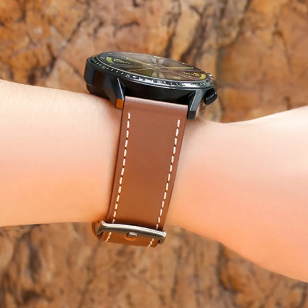 Фото Кожаный ремешок 22 мм для Huawei Watch GT5/GT5 Pro/GT4, 46 мм, деловой кожаный ремешок для HUAWEI Watch GT3pro, 46 мм, браслет №4