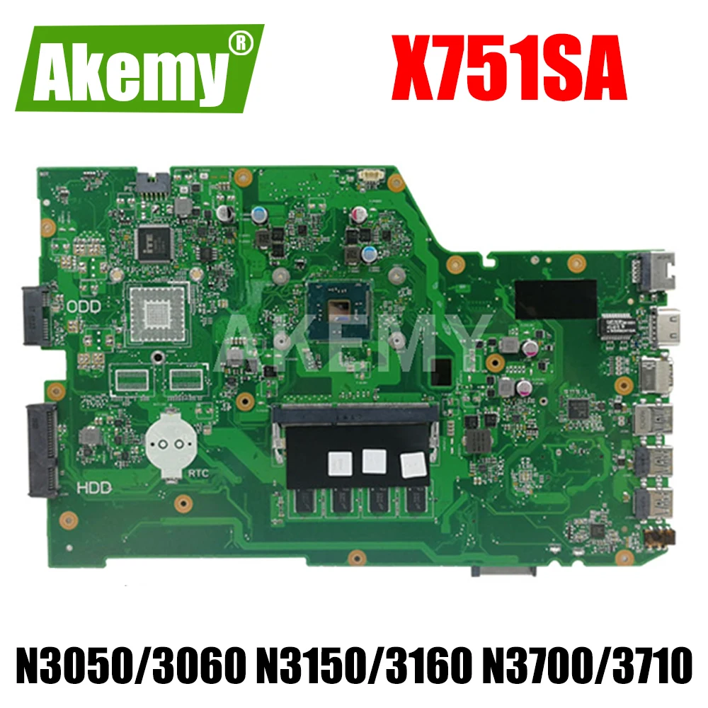 

Материнская плата X751SA для ноутбука ASUS X751S X751SJ X751SV X751SA материнская плата для ноутбука N3700 N3710 N3150 N3160 N3050 N3060, 4 Гб ОЗУ