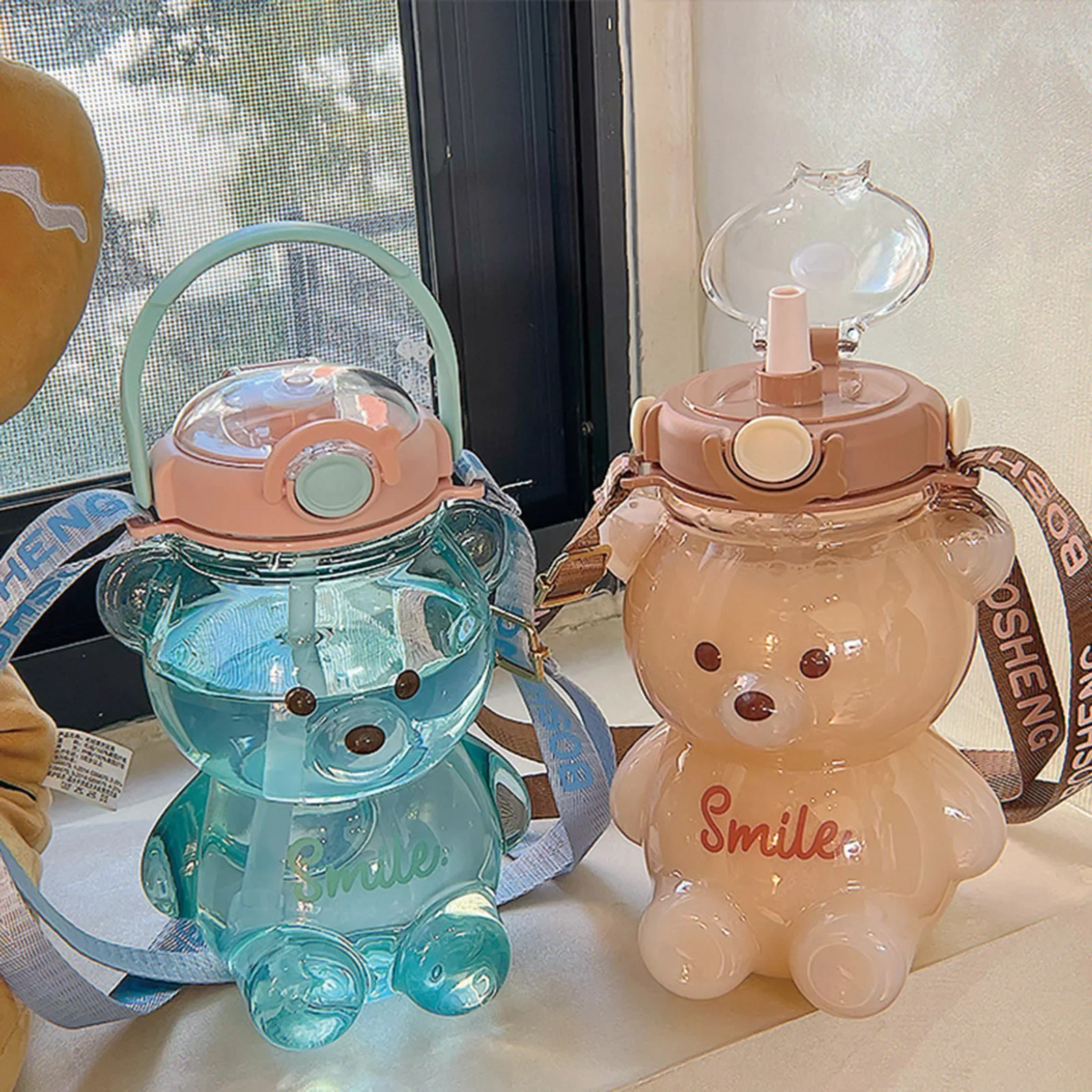 VKTECH медведь чайник большой емкости пластиковая мультяшная бутылка для воды с