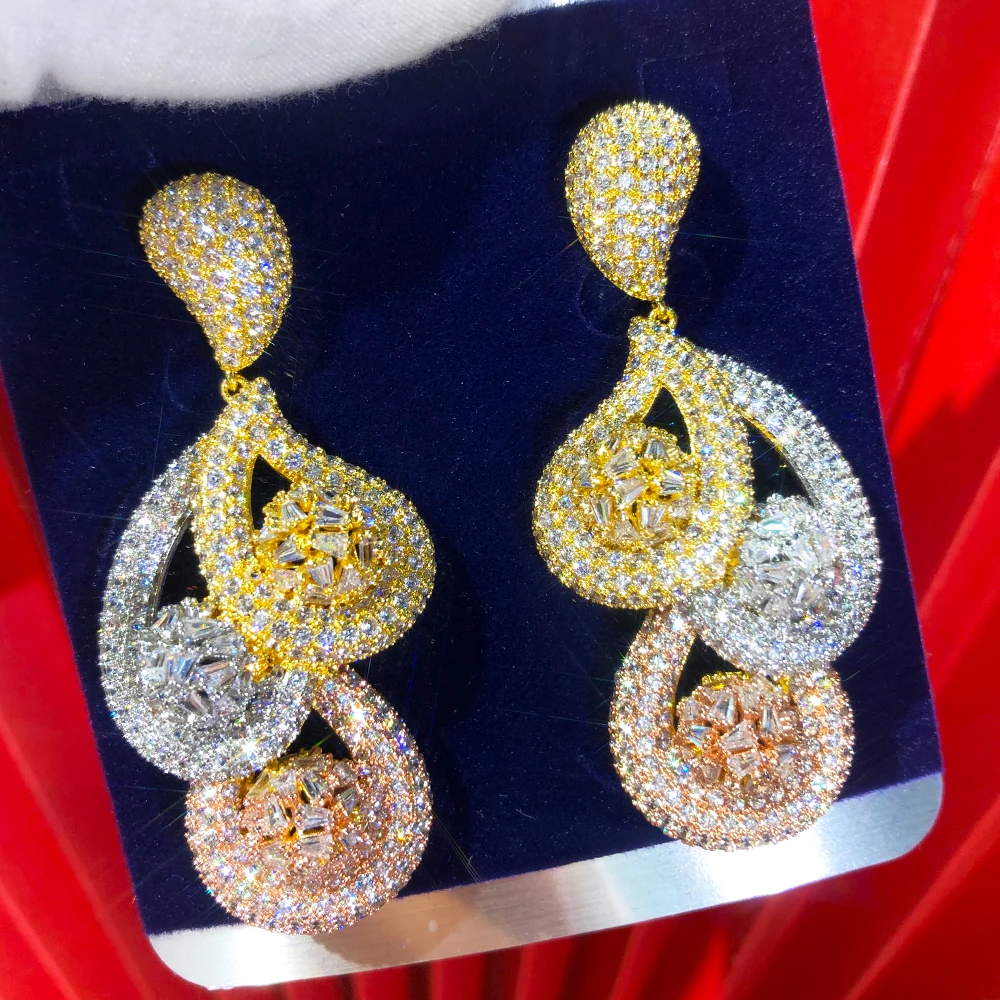 Модные блестящие новые серьги Kellybola для женщин висячие невесты роскошные