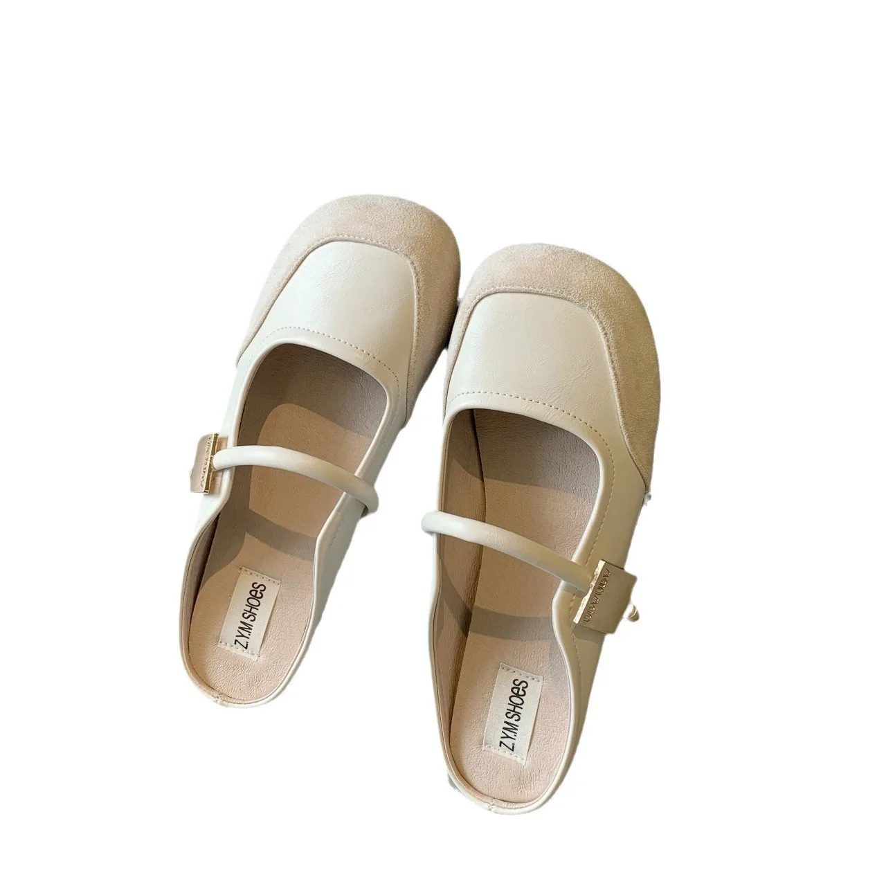 Женские туфли на плоской подошве летние элегантные с круглым носком для улицы