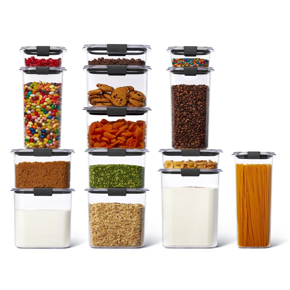 

Пластиковые контейнеры для хранения пищевых продуктов Tritan, набор из 14 контейнеров с крышками (всего 28 штук), контейнеры для хранения пищевых продуктов, кухонный Органайзер