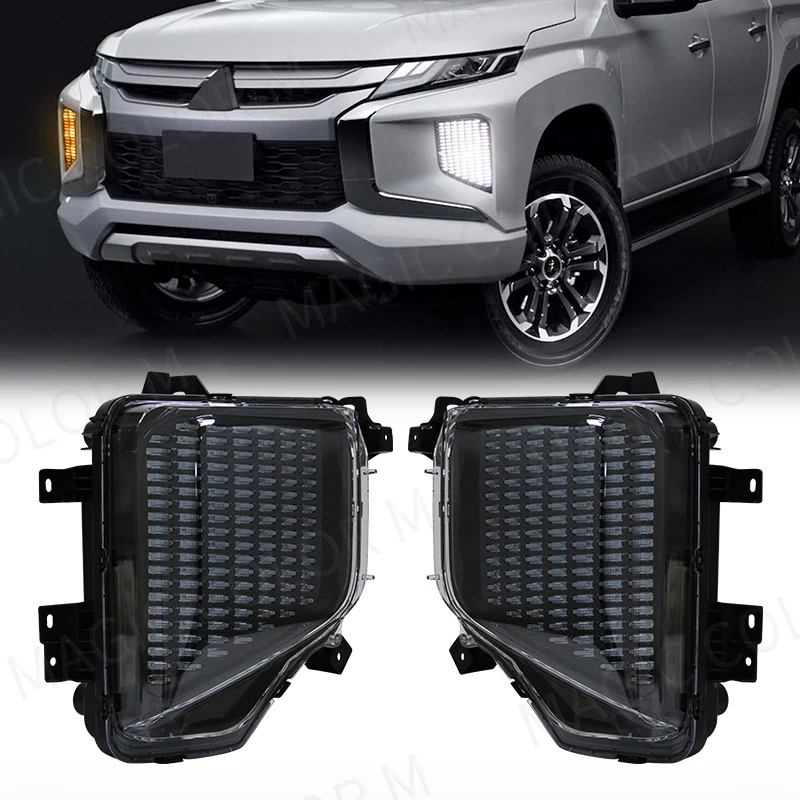 

Автомобильные противотуманные фары для Mitsubishi L200 Triton Colt 2019 2020 2021 светодиодные дневные ходовые рандовые фары 12 В автомобильные аксессуары