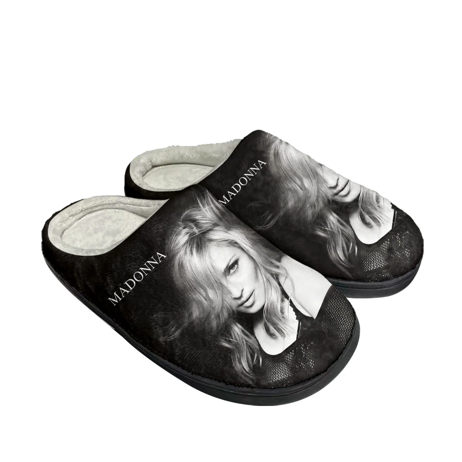 

Сандалии Madonna Pop/Рок/Singer, домашние тапочки для дискотеки, хлопок, под заказ, плюшевые теплые тапочки для спальни, черные