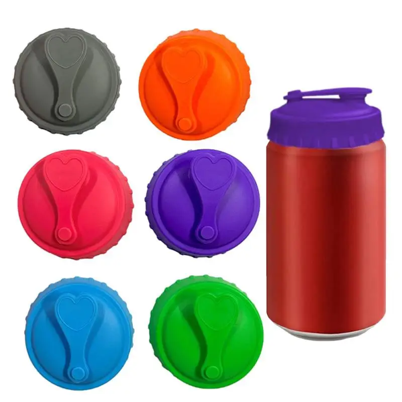 

Can Protector Lid High Quality Silicone Cola Lid 6 Colors Reusable Soda Can Stopper Beverage Container Cover Savers For Picnic