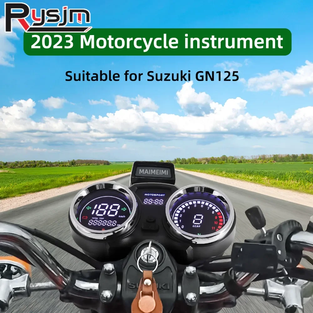 

HD Motorcycle Digital LED Odometer Speedometer Dashboad Digital Panel Speed Meter MPH km/h RPM Gauge Fit for Suzuki GN125
