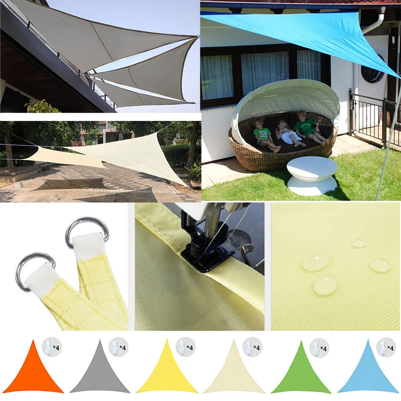 

Multi-size Waterproof Triangle Sun Shade Sail Waterproof Outdoor Garden Party Sunscreen Awing Sun Canopy for Beach CampingPool