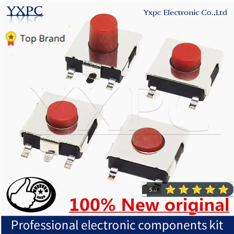 

Тактовый выключатель, 50 шт., 5-контактный, 4-контактный, красный, 6*6*2,5 2,7 3,1 3,4 3,7 мм, дистанционный переключатель для клавиш 6x6x5/2.7/3.1/3.4/3.7 мм, мини-кнопочный переключатель