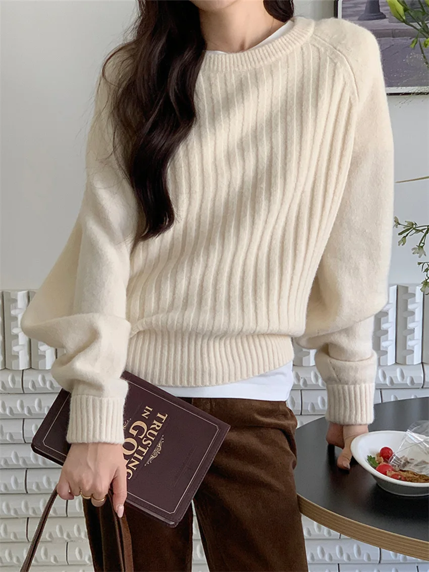 

Alien Kitty Cashmere Gentle Women Sweaters Soft 2023 Winter Pullovers Bottoming Solid Fashion Warm Elegant All Match Knitted