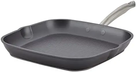 

Hard Anodized Nonstick Deep Frying Pan / Skillet with Helper Handle and Lid, 12 Inch - Moonstone Gray in square cake pan Pizza