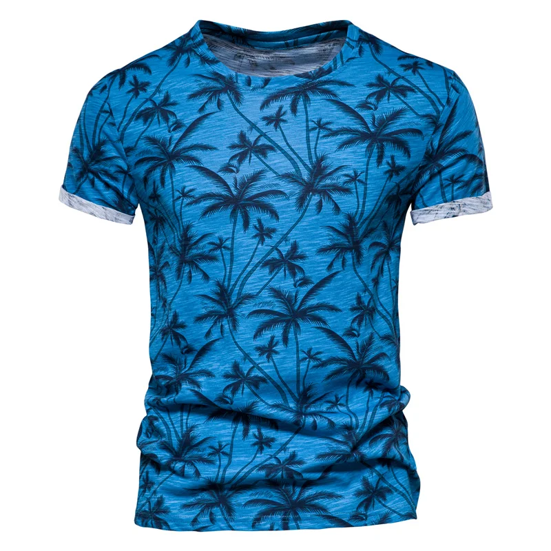 

Men's Summer 2022 New Beach Seaside Style Men's T-Shirt Casual O-Neck Men's Fitness Cotton Sweat-absorbent Jogging Short Sleeves