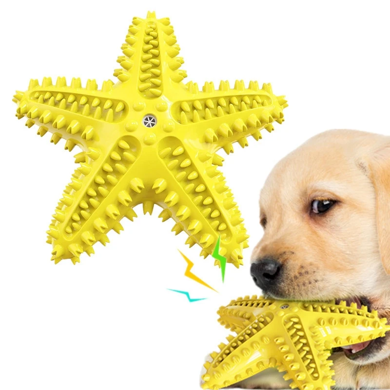 

Pet Toys Vocal Starfish Bite Resistant Wear Dog Toys Teeth Cleaning Leaky Dog Toothbrush