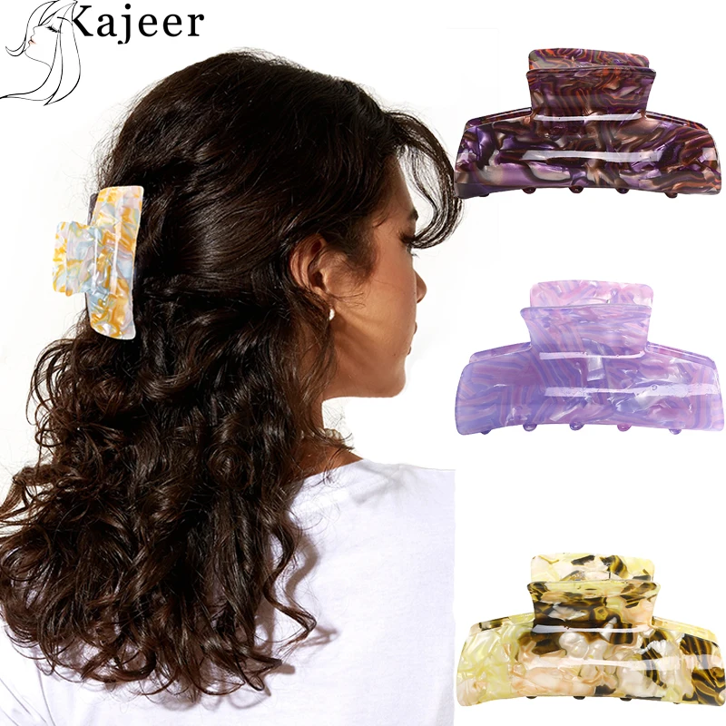

Kajeer 1PC New Korean Acetate Print Acrylic Hairpins Hair Clip Crab Hair Claws Clamp Grips for Women Hair Accessories Headdress