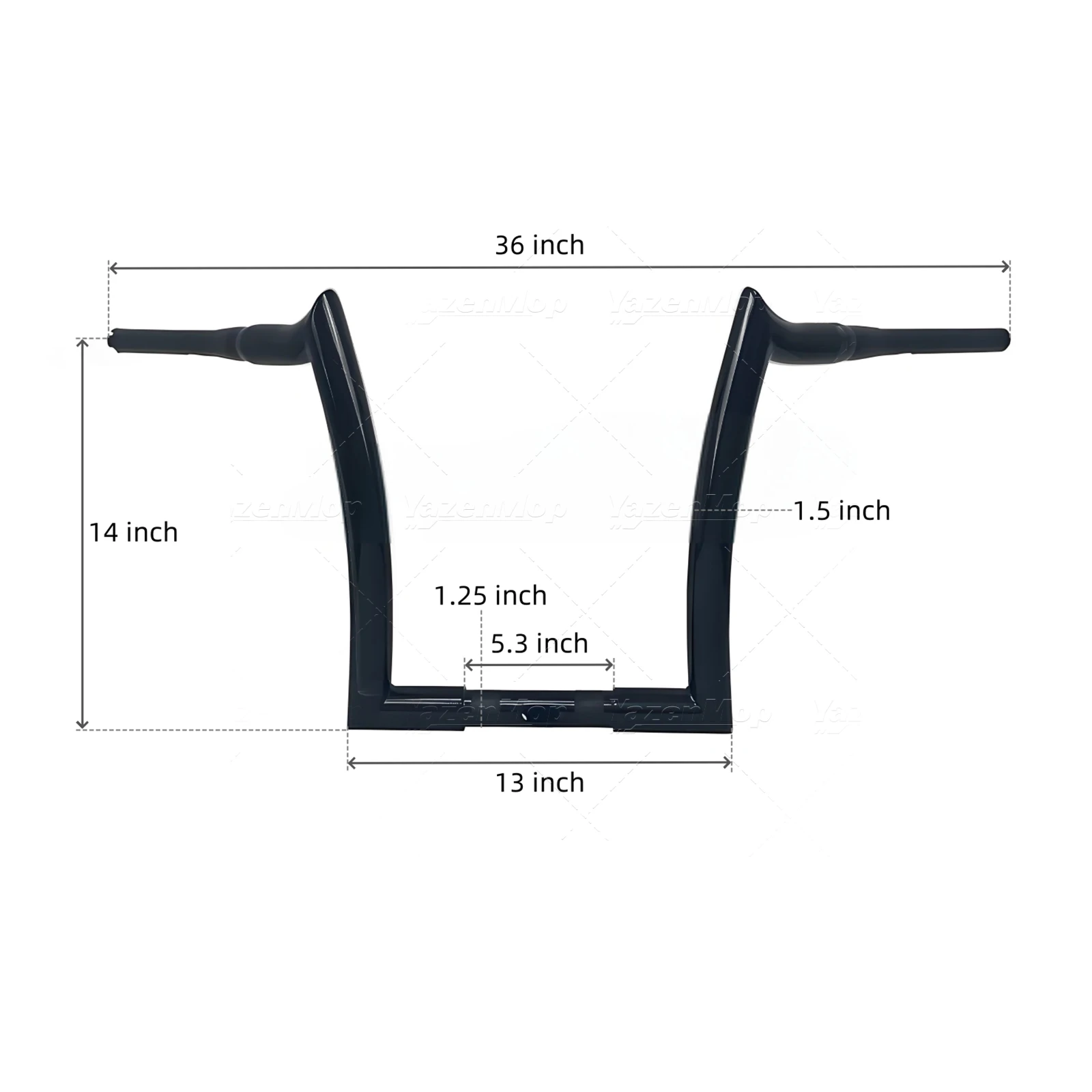 

Руль для мотоцикла Ape Hanger, диаметр 1,5 дюйма, крепление 1,25 дюйма, глянцевый черный, для Harley Road Glide 2015-2024
