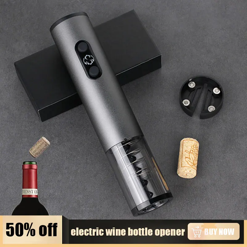 

Electric Wine Opener Automatic USB Chargeable Corkscrew with Foil Cutter Set Metal Bottle Jar Openers for Kitchen Bar Tools Gift