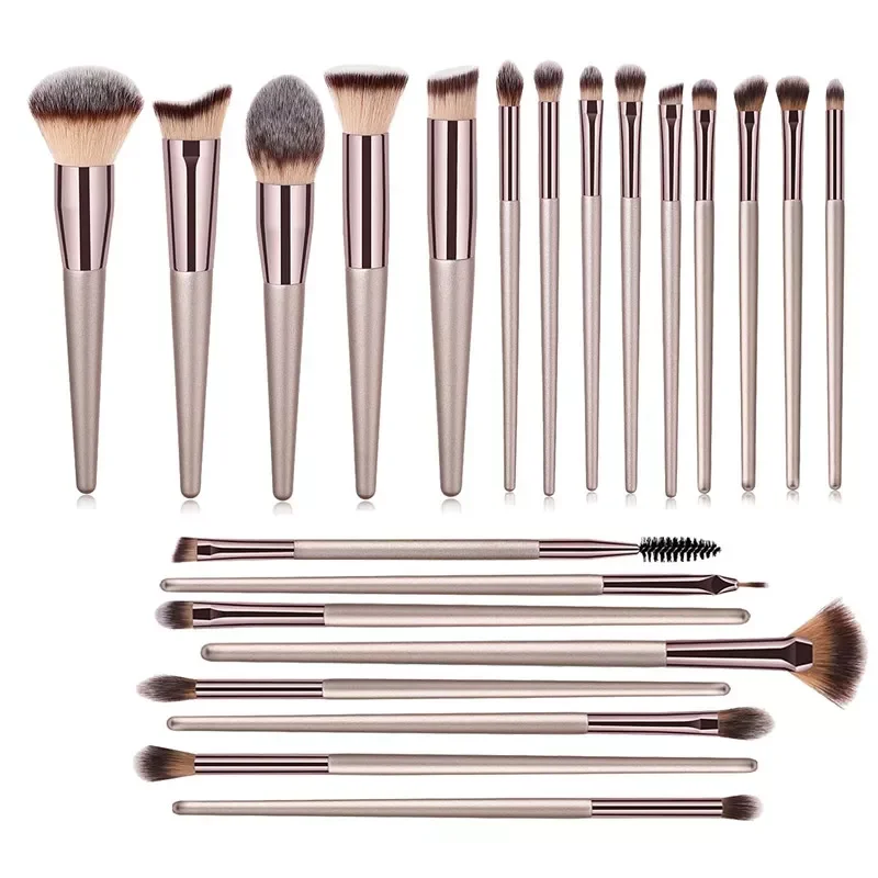 

22 PCs Makeup Brushes Champagne Gold Premium Synthetic Concealers Foundation Powder Eye Shadows Makeup Brushes