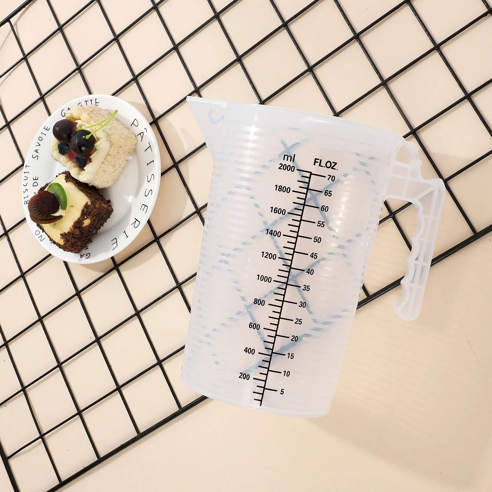 Мерный стакан из полипропилена толстый Градуированный контейнер для жидкости и