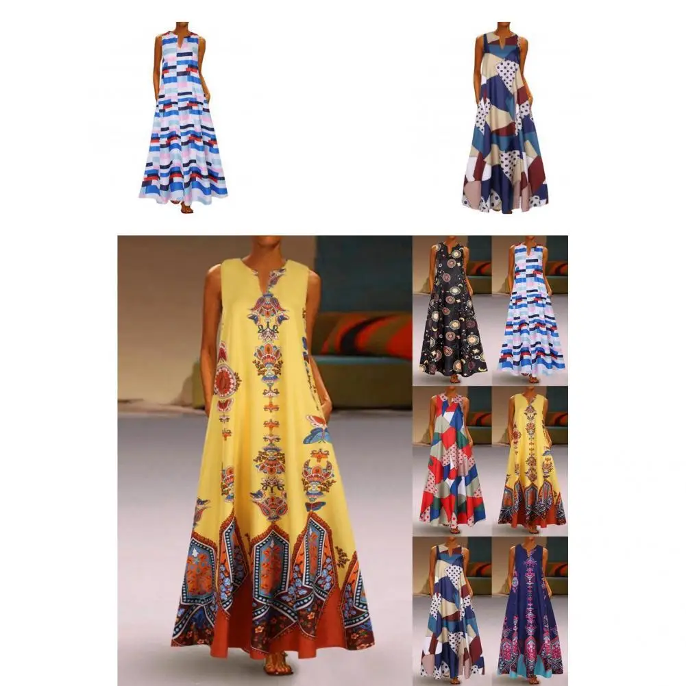 

Крутое женское платье премиум-класса с широким подолом, женское платье без рукавов с принтом для свиданий