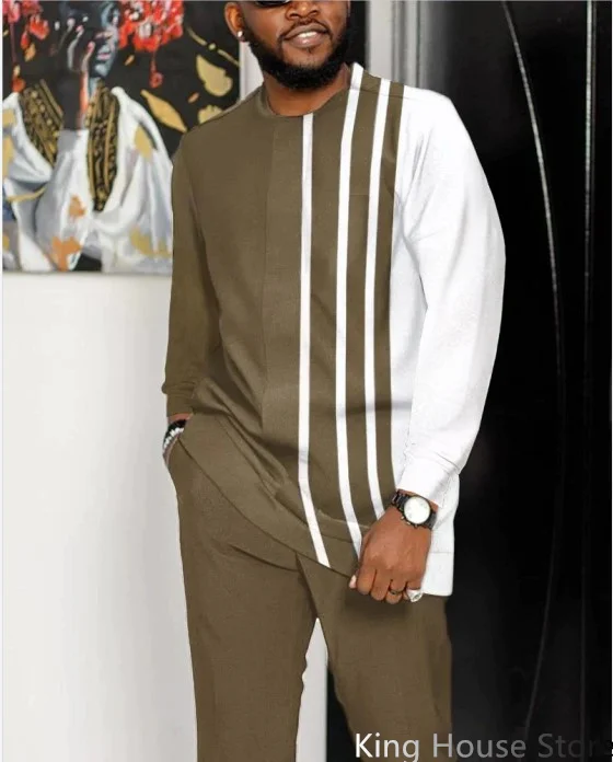 New Sportswear T Shirt +Long Pants 2 Piece Outfits Men Tracksuits Jogging Suit Casual Trend Oversized Clothes Sport wear Suits