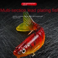 new eight section package lead fish multi section silicone soft bait color luminous belt hook road sub simulation bait pesca
