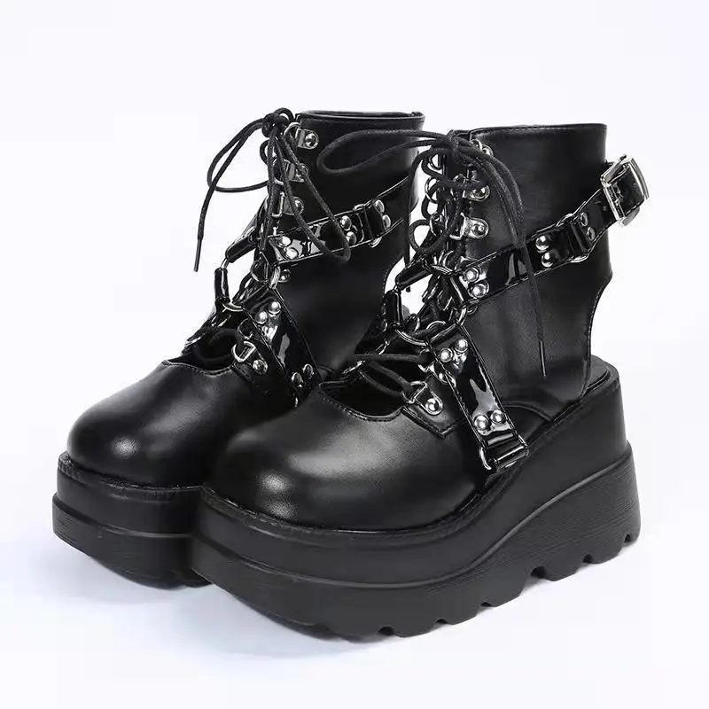 

Dropshipping 2022 Sandals Rome Gladiator Slingbacks Women Flats Shoes Gothic Creepers Platform Ladies Plus Size 42 43